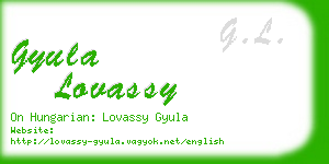 gyula lovassy business card